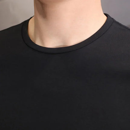 Men's T-shirts White Black Short Sleeve Loose Round Neck Bottoming Shirts Trendy Casual Solid Color Pullover Tops Male Clothing