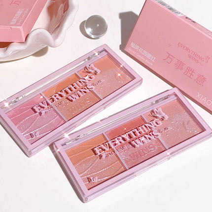 Secret Garden three-color blush eye shadow almond milk tea nude makeup natural color enhancement long-lasting powder