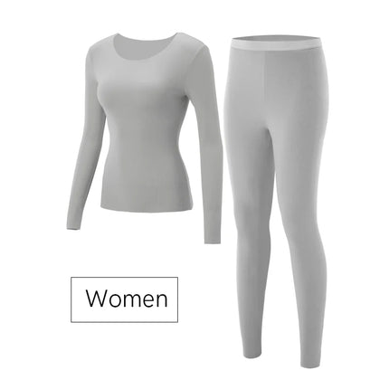 SUJIIN Thermal Underwear Set for Women Men 2024 Winter Crew Neck Thermals Tops Couple Long Johns Anti-Static Set Woman 2 Pieces