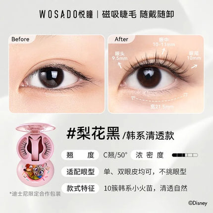 WOSADO BHigh-end Magnetic Eyelashes Magnifying Eyes No Adhesive Reusable Magnetic False Eyelashes Clip Makeup Tool