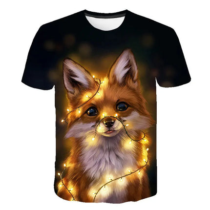 2024 Summer Children 3D Cartoon T-shirt for Boy Animal Printing Dinosaur Shark Boys T Shirt Girls Tops Tees Cartoon Kids Clothes