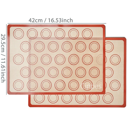 1/2/4pcs Silicone Baking Mats with Brush Spatula Set, Non-Stick Reusable Heat-Resistant, for Oven, Cookies, Macaron, Pastry