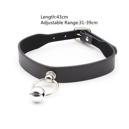 Sexy Leather Punk Rivets Necklace Men Women Couples Bondage Role Play Fetish Collar Flirting Accessory for Gay Party Gift
