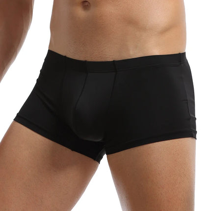 Men's Ice Silk Boxers Breathable Panties Male Large Ultra Thin Boxer Shorts Sexy Underwear