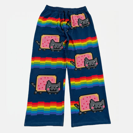 Nyan Cat Sweatpants Y2k Pants Baggy Men Elastic Waist American Streetwear Hip Hop Vintage Joggings Casual Pants Men Clothing