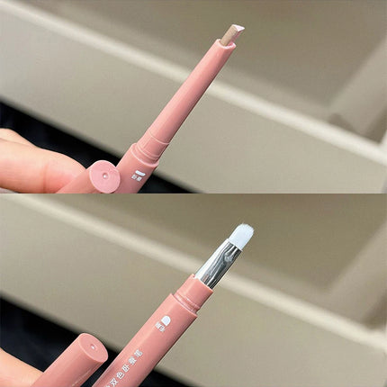 Bicolor Under Eyes Pen Double Ended Lying Silkworm Pencil Nude Lower Eyelid Contour Aegyo-sal Eyeliner Makeup with Detail Brush