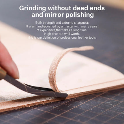 WUTA 1PC Professional Leather Wide Edger Skiver Edge Beveler Sharp M390/DC53 Steel Skiving Thinning Trimming Craft Leather Tools