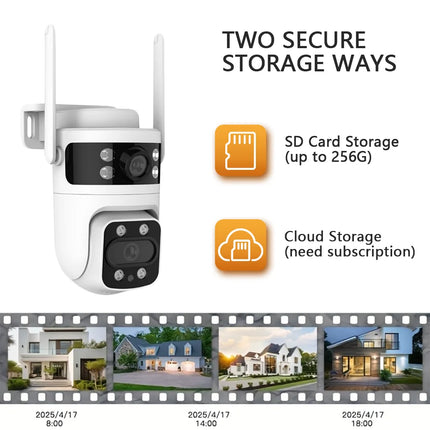 Boykeep Smart Home Security Camera,  Dual-lens Dual Screen1080P HD, Motion Detection, 3 Night Vision Modes,  Smart Home Assista