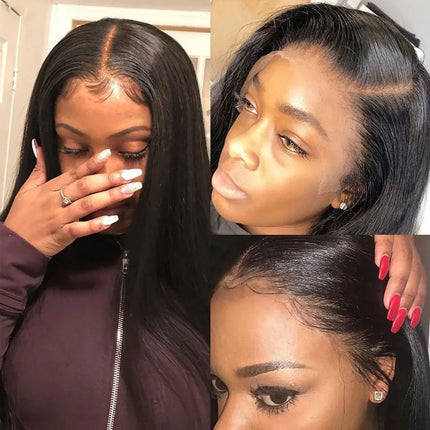 13x4 HD Transparent Lace Frontal 100% Human Hair Pre plucked Bleached Knots Natural Hair Line 4x4 Lace Closure With Baby Hair