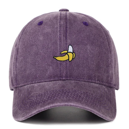 Banana Embroidered Baseball Hats for Men and Women Outdoor Sunshade Duck Tongue Hats Outdoor Travel