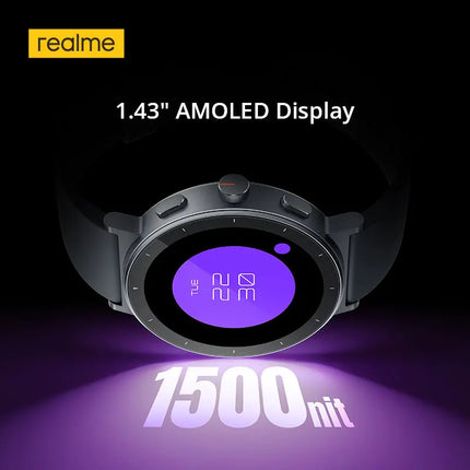 Smart Watch White/Grey realme Watch S5 1.43" AMOLED Display Bluetooth 5.4 Up to 20-day Battery Life