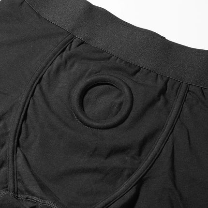 Quker Bean Black Strap On Harness Underwear Boxer Briefs Boxer Shorts