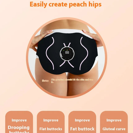 Gel-Free EMS Hip Sculptor,Hip Lift Trainer with Auto-Adhesion, Wireless Buttock Massage plasticity for Home Gym & Sensitive Skin