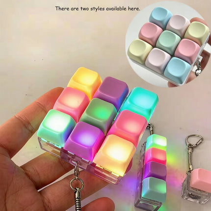 Decompression 4 / 9 Keyboard Key Toy Anti Stress Relief Finger Keychain ﻿Game Button Pinch Tester Office Desk Accessory