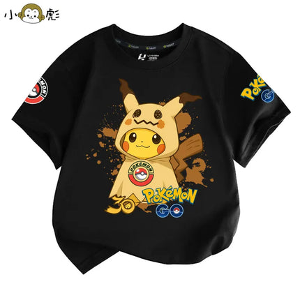 2026 Pok É Mon 30th Anniversary Pikachu Parent Child Short Sleeve T-shirt for Boys and Girls