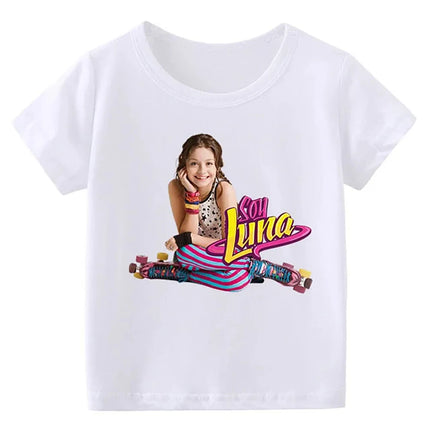 ZYXZ New Cartoon Soy Luna Children's T-Shirt Funny Pink T-Shirts Baby Gilrs Summer Children For Kids Tops Clothes