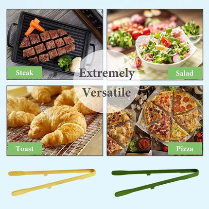 Silicone Food Toast Tongs Trivet Tongs Non-slip Heat Resistant BBQ Salad Cooking Serving Clamp Steak Pasta Clip For Kitchen 2026