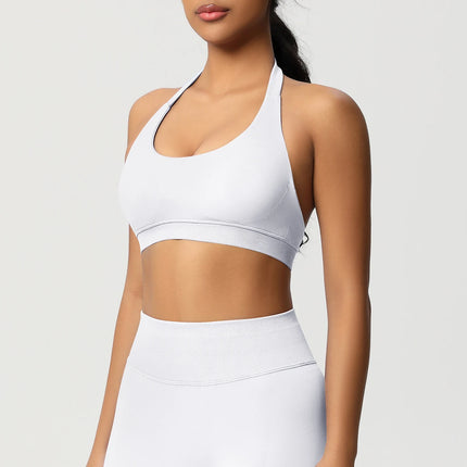 Women Sports Bra Seamless Halter Clothes Push-up Vest Brassiere Gym Top Backless Fitness Yoga Workout Running Underwear
