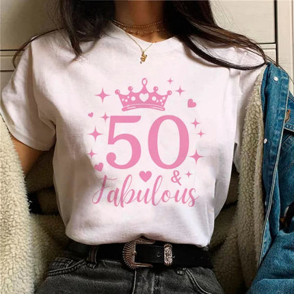I Am 39 Plus Middle Finger Print Women T-shirts Short Sleeve Female Tshirts I Am 49 Plus Middle Finger Graphic T Shirt Y2k Tops