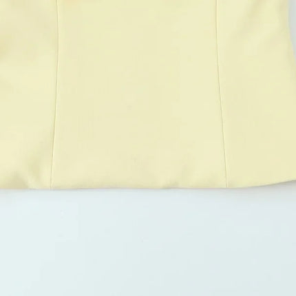WOMAN 2025 Bow Crop Top Woman Yellow Sexy Backless Top Women White Sleeveless Tops for Women Summer Camisole Bustier Top Female