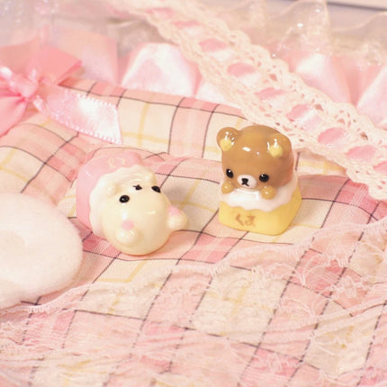 Rilakkuma Keycaps Adorable Relax Bear Artisan Keycap for Magnetic Switch Mechanical Keyboards Ultimate Desk Setup Essential