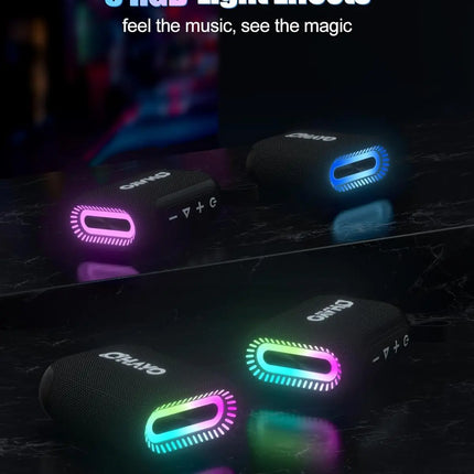 Ohayo S5 Wireless Portable Speaker Bluetooth 5.3,10W Loud Deep Bass Sound, IP67 Waterproof Bike Speaker with 12Hrs Playtime Mic