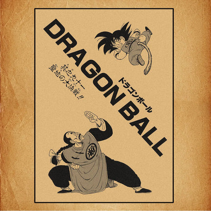 Japanese Surrounding Anime Retro Dragon Ball Poster Goku Gohan Vegeta Piccolo Friza Canvas Painting Print Wall Art Children Gift