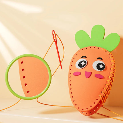 Children's DIY Sewing Toy Kits Cute Animal Fruit Rope Threading Doll Pendant Enhance Hands-on Ability For Kids Birthday Gifts