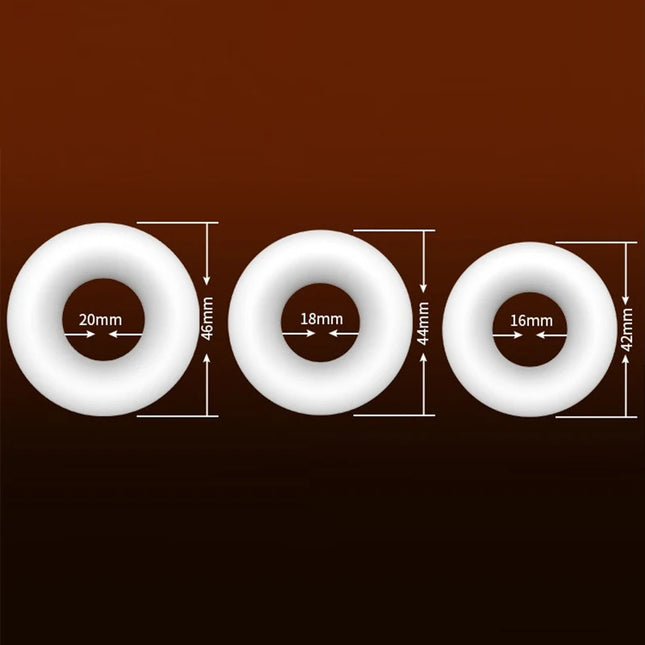 3Pcs Lasting Erection Penis Ring Male Delayed Ejaculation Scrotum TPE Reusable Cock Rings Testis Restraint Sex Toys For Men