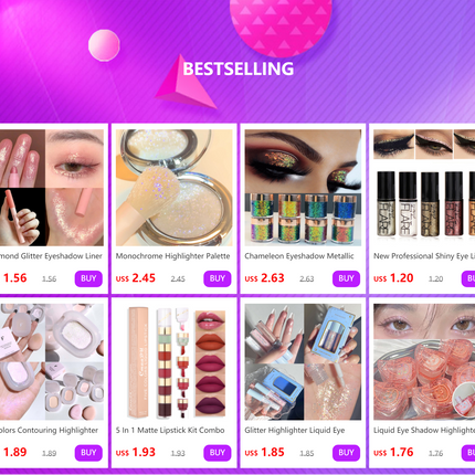 New Professional Shiny Eye Liners Cosmetics for Women Pigment Silver Rose Gold Color Liquid Glitter Eyeliner Cheap Makeup