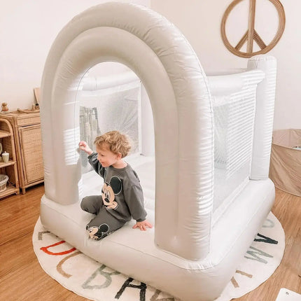 Inflatable Jumping House for Kids Rainbow Bounce House Birthday Gift Children's Mini Inflatable Castle PVC Built-in Air Pump