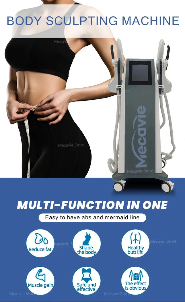 MECAVIE EMS Portable Body Sculptor & Fat Burner System Belly&Legs Slimming&Toning & Skin Tightening Functions Home/Salon Use