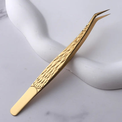 Professional Eyelash Tweezers for Lash Extension, Stainless Steel High Precision Eyelash Extension Eyebrow Tweezers