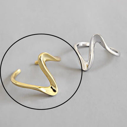 925 Sterling Silver Rings For Women Hollow Out Gold Color Temperament Personality Fashion Female Trendy Resizable Opening Rings