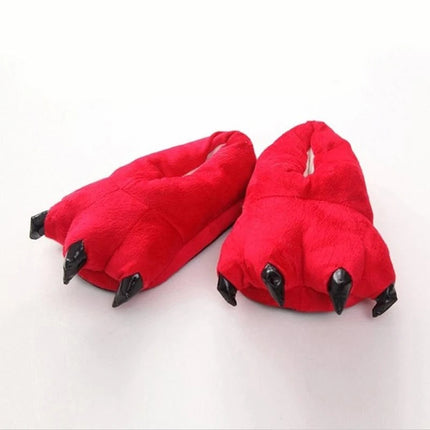2024 Winter Warm Soft Indoor Floor Slippers Women Men Shoes Paw Funny Animal Christmas Monster Dinosaur Claw Plush Home
