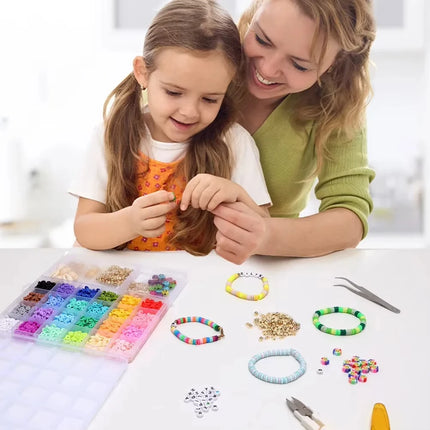 DIY Handmade Beaded Children's Toy Creative Loose Spacer Beads Crafts Making Bracelet Necklace Jewelry Kit Girl Toy Gift