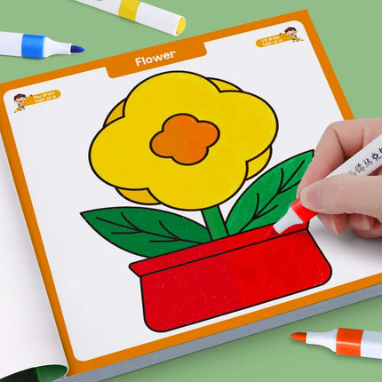 32 Pages Coloring Graffiti Drawing Book, Fun Symmetrical Drawing Book, Interesting Children's Half Coloring Book