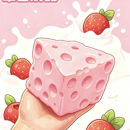 Kawaii Strawberry Milk Cheese Mochi Squishy 7cm Flour Fidget Squeeze Slow Rebound Stress Relief Toy Kids Adults Party Gifts