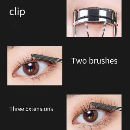 Eyelash Primer Mini Steel Tube Mascara Natural Black 3D Silk Fiber Eyelash Primer Non Smudging Long-lasting Eyelash Long-lasting