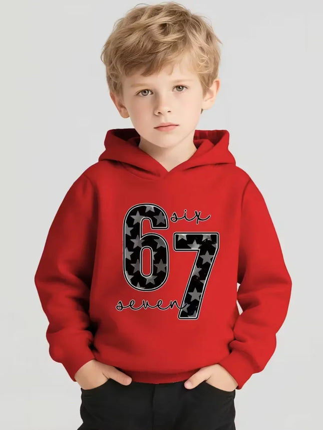Bruh 67 Six Seven Funny Brainrot Meme Children's Hoodie Boys Girl Hooded Pullover Hiphop Streetwear Soft Casual Warm Sweatshirt