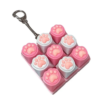 Cat Pawl Decompression 9 Keyboard Key Toy For Adults Antistress Toys Boys Girls Anti Stress Finger Keyboard Games Keychain
