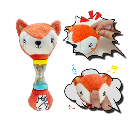 Fox & Koala Hand Rattle Toy for Kids,Enhances Grip & Motor Skills,Perfect for Tummy Time,Birthday& Holiday Gift for Baby