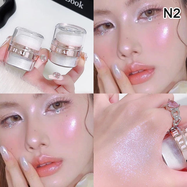 Shimmering Contour Blush Brightening Glitter Loose Powder Makeup Fairy Powder Highlighter Patting Powder Moonlight White Body