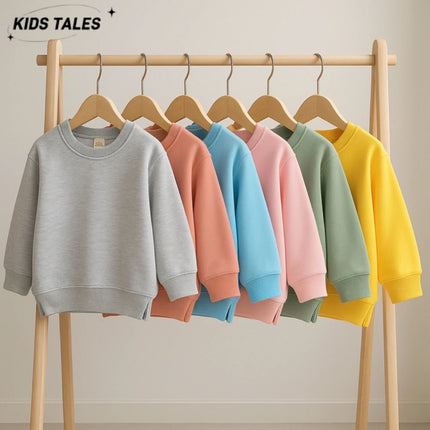 2026 Custom 1-7T Kids Sweatshirt Warm Thicken Fleece Pullovers Clothes Korean Baby Boys Girls Comfortable Hoodies Tops Clothing