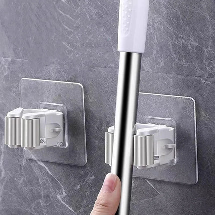 Mop Holder Self-adhesive Broom Stand Wall Mounted Mop Support Sweeping Brush Hook Storage Organizer Bathroom Kitchen Accessories