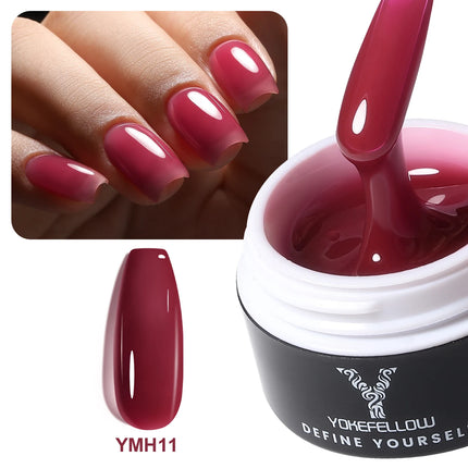 NEW YOKEFELLOW Builder Gel Nail Polish 15g Jelly Blue Hard Gel HEMA TPO Free Extension Gel Colorful Builer Varnish For Nail DIY