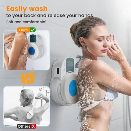 M04K Back Scrubber For Shower,Body Scrubber,Wall-Mounted Electric Back Scrubber,Deep Clean Shower Scrubber With Smart