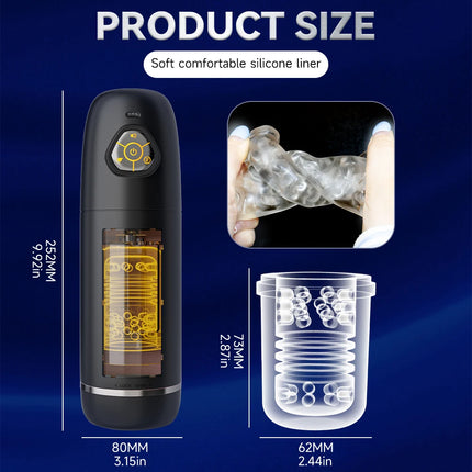 APP Male Masturbation Cup Auto Rotating Belt 10 Push Rotating Hands Free Electric Penis Pump Vision Sex Toy Male Sex Machine 18+