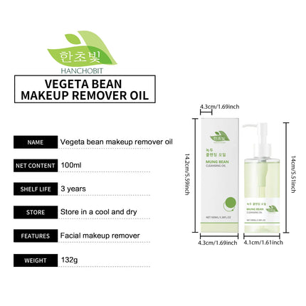 Hanchobit Mung Bean Cleansing Oil Control Deep Pore Cleanser to Remove Blackheads Sensitive Skin Care Facial Makeup Remover Oil