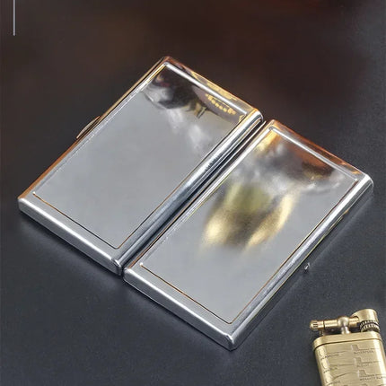 Slim Mirror Polished Metal Cigarette Case Portable Stainless Steel Pocket Cigarette Box Durable Cigarette Storage Holder for Men